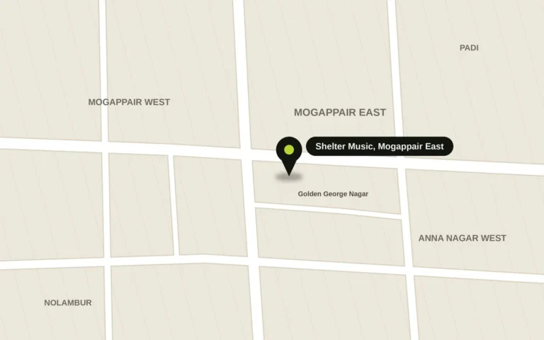 Map showing Shelter Music in Mogappair East