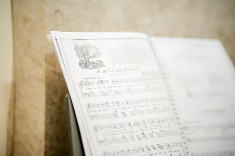 Sheet music on a stand